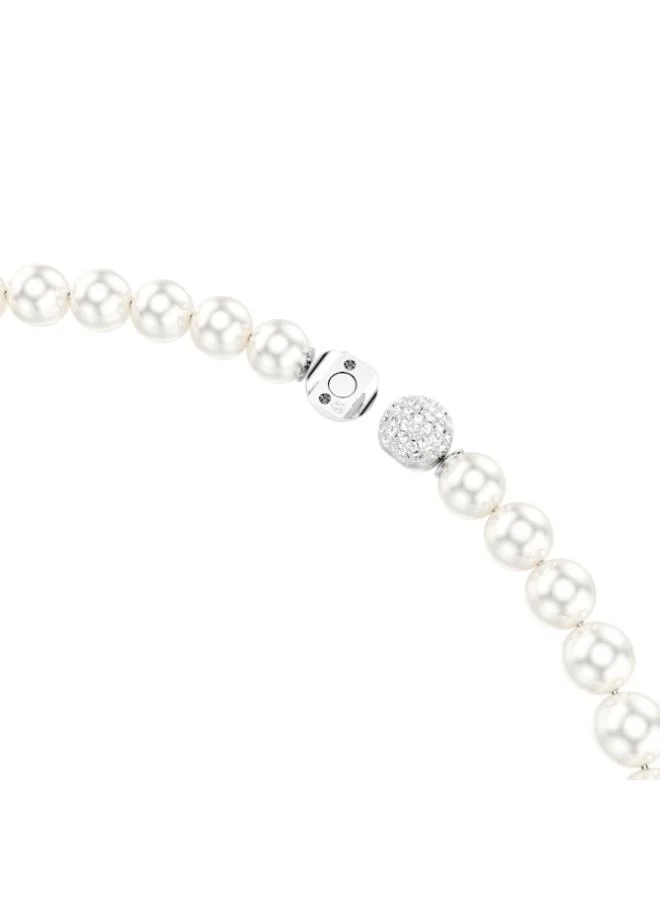 SWAROVSKI  Matrix All Around Magnetic White Pearl Rhodium Plated Necklace for Women | Best Price UAE